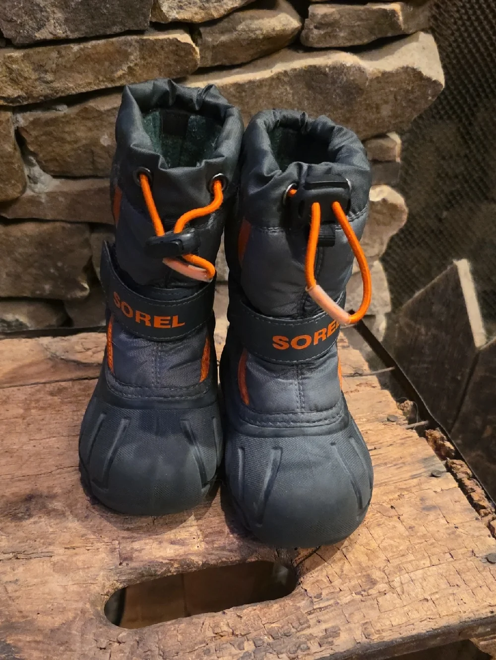 Sorel Kids Navy with Orange Accent Snow Boots